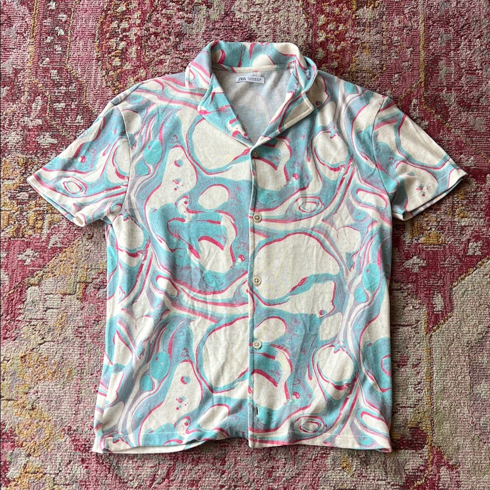 Zara Watercolor Button Down
